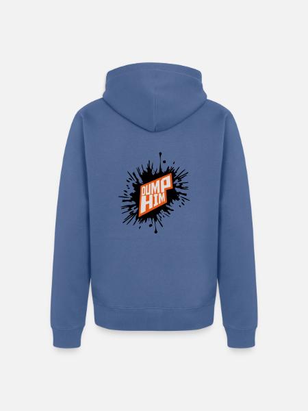 dump him Zitat Logo - Unisex Premium Bio Zip Hoodie - Taubenblau