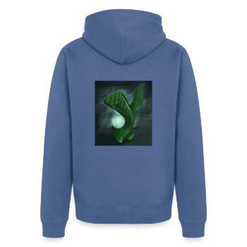 Abstract sculpture - Unisex Premium Organic Zip Hoodie - stone blue - Back - Nico (187cm)