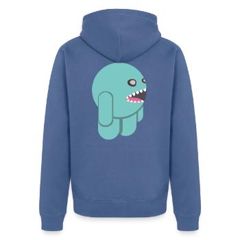 Little man - Unisex Premium Organic Zip Hoodie - stone blue - Back - Nico (187cm)