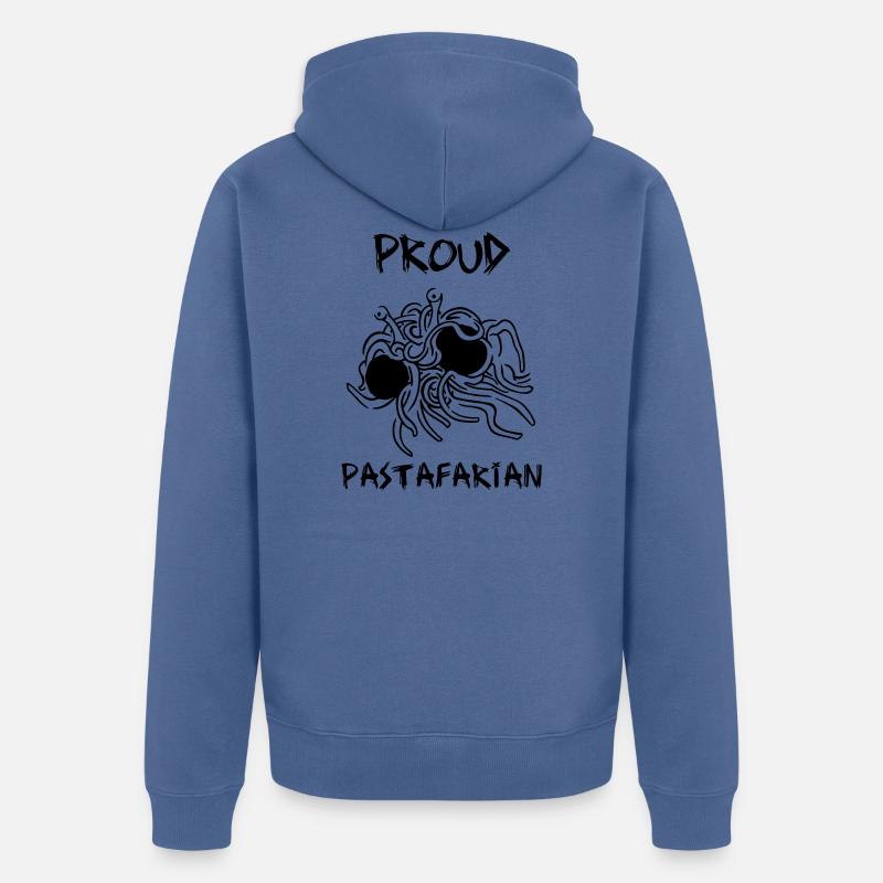 Stolzes Pastafarian - Unisex Premium Bio Zip Hoodie - Taubenblau