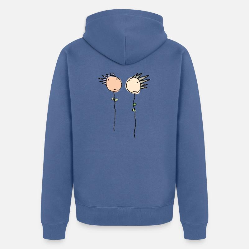 Face à face - Veste à capuche bio Premium Unisexe - bleu pigeon