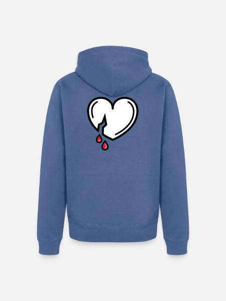 Bloody Love - Unisex Premium Organic Zip Hoodie - stone blue