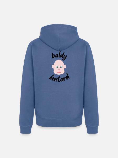 baldy bastard - Unisex Premium Organic Zip Hoodie - stone blue