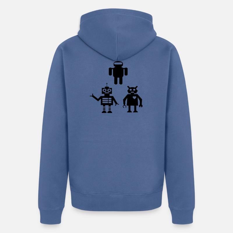 robot androïde - Veste à capuche bio Premium Unisexe - bleu pigeon