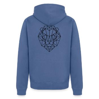 Tête de lion - Veste à capuche bio Premium Unisexe - bleu pigeon - Dos - Nico (187cm)