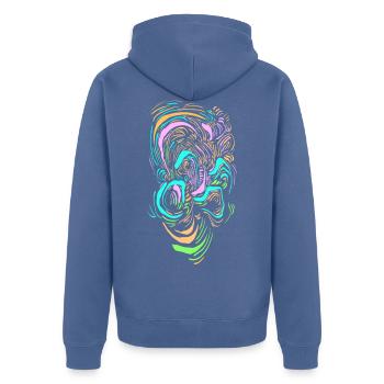 Clown de science-fiction - Veste à capuche bio Premium Unisexe - bleu pigeon - Dos - Nico (187cm)