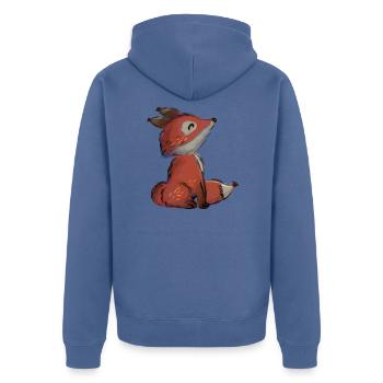 Kleiner Fuchs - Unisex Premium Bio Zip Hoodie - Taubenblau - Hinten - Nico (187cm)