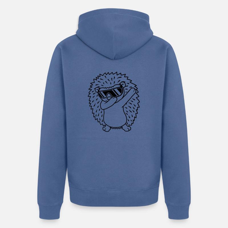 dabbing hérisson dab danse - Veste à capuche bio Premium Unisexe - bleu pigeon