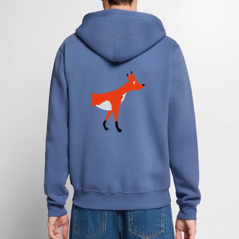 Half Fox Front Front Half Front Cool Unisex Premium Organic Zip Hoodie