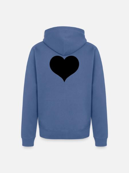 Black Heart - Unisex Premium Organic Zip Hoodie - stone blue