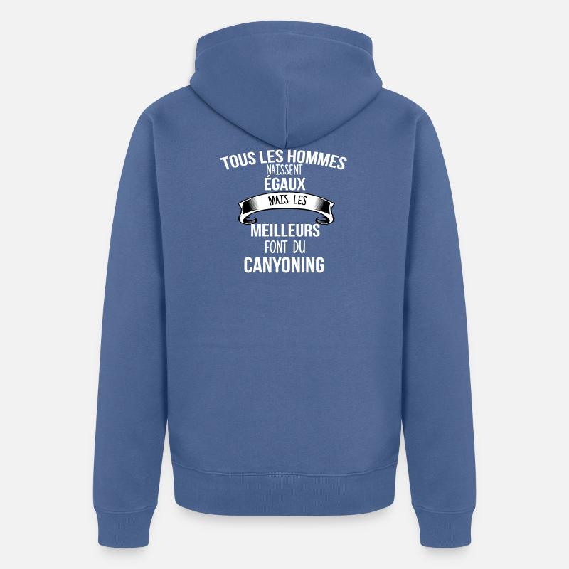 canyoning - Veste à capuche bio Premium Unisexe - bleu pigeon