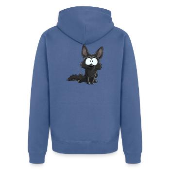 Je Suis Berger Allemand noir - Veste à capuche bio Premium Unisexe - bleu pigeon - Dos - Nico (187cm)