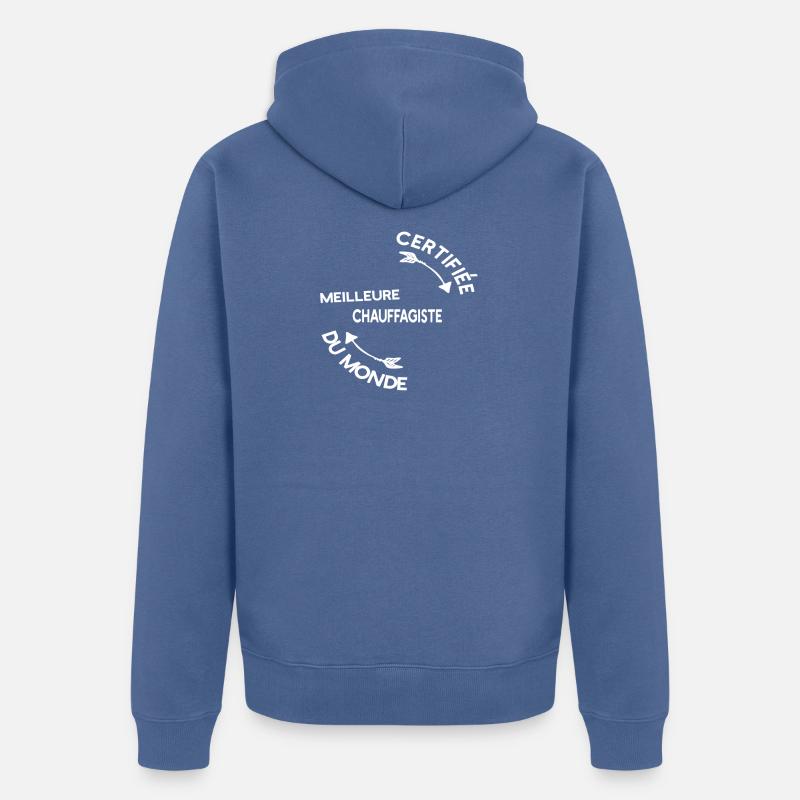 Meilleure Chauffagiste cadeau noël - Veste à capuche bio Premium Unisexe - bleu pigeon