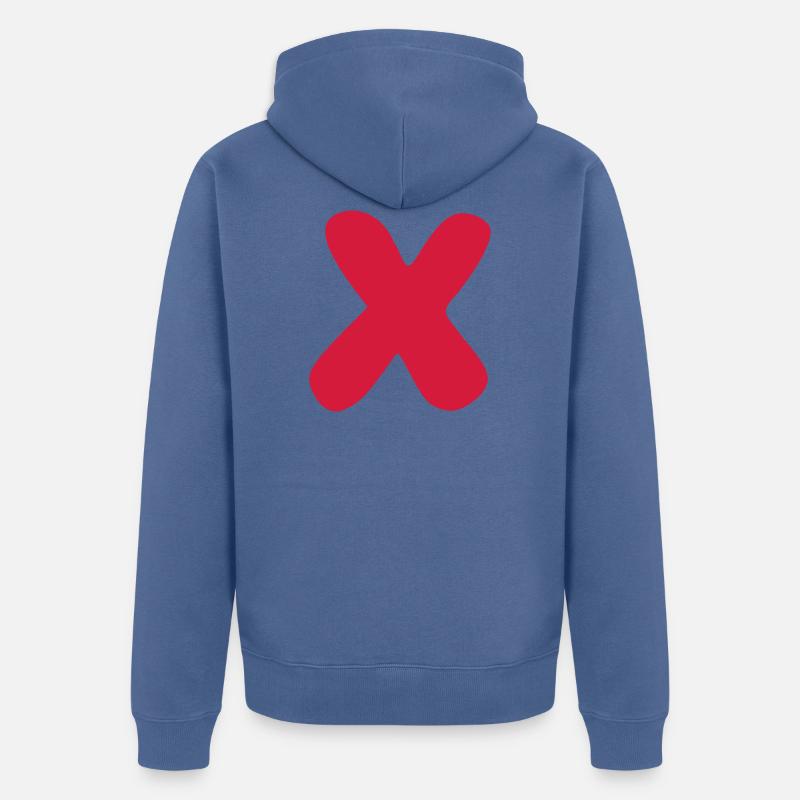 x Déclaration Croix Icône - Veste à capuche bio Premium Unisexe - bleu pigeon