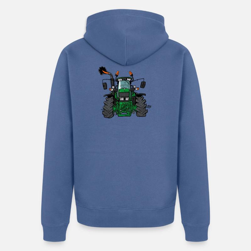 0175 tracteur vert - Veste à capuche bio Premium Unisexe - bleu pigeon
