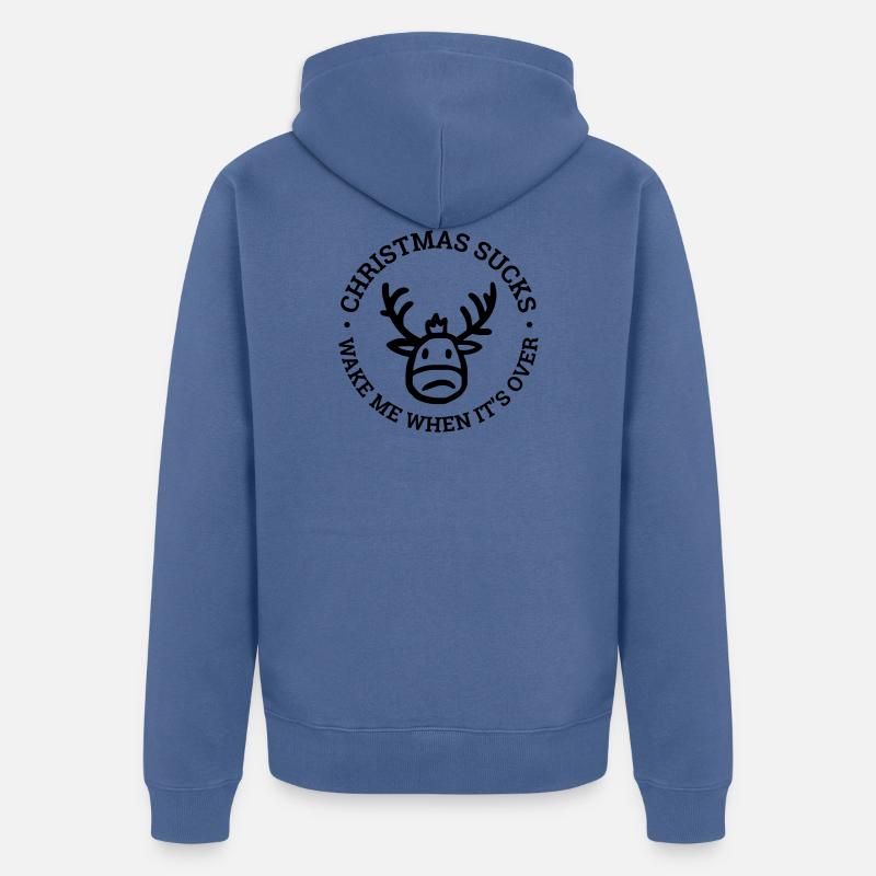 Noël suce - Veste à capuche bio Premium Unisexe - bleu pigeon