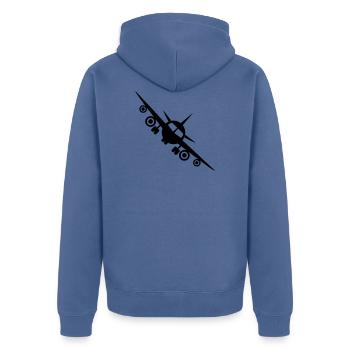 Avion - Fly - Veste à capuche bio Premium Unisexe - bleu pigeon - Dos - Nico (187cm)