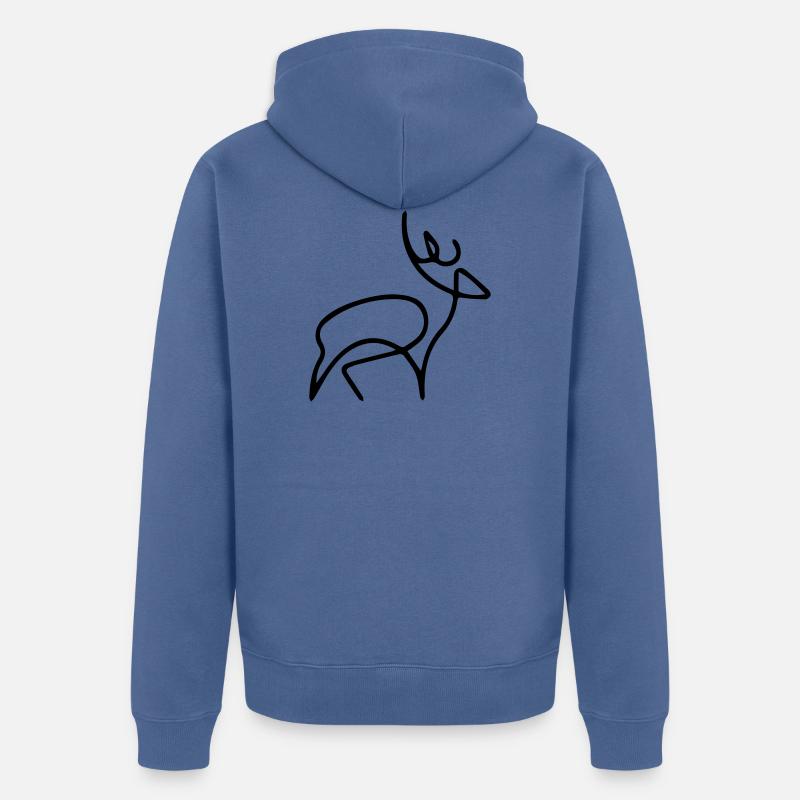 cerfs oneline - Veste à capuche bio Premium Unisexe - bleu pigeon