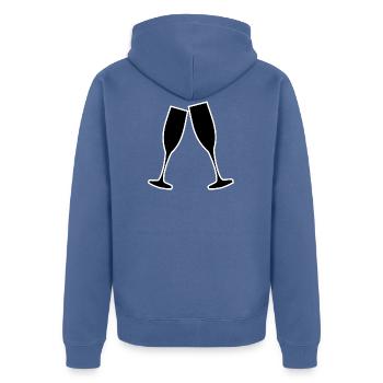 cheers - Unisex Premium Bio Zip Hoodie - Taubenblau - Hinten - Nico (187cm)