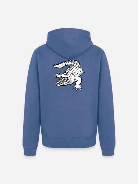 Krokodil Shirt für Kinder Geschenk Geburtstag - Unisex Premium Bio Zip Hoodie - Taubenblau
