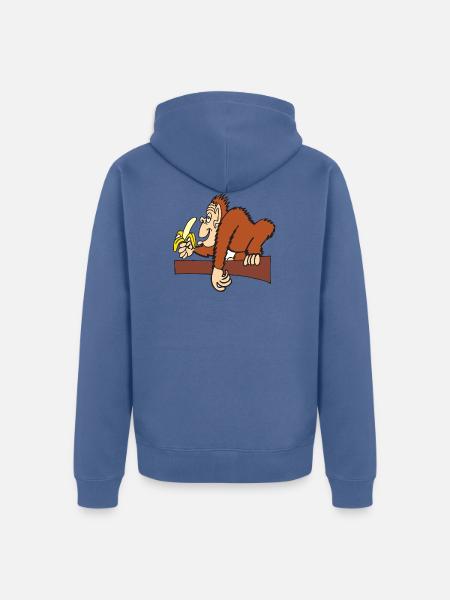 AFFE MIT BANANE! - Unisex Premium Bio Zip Hoodie - Taubenblau