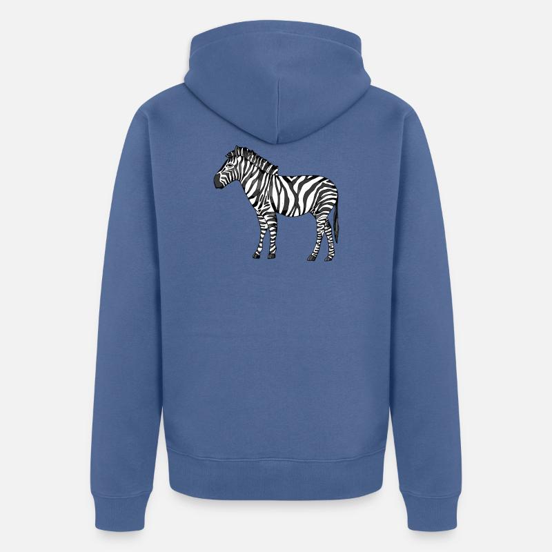 Zebra - Unisex Premium Bio Zip Hoodie - Taubenblau