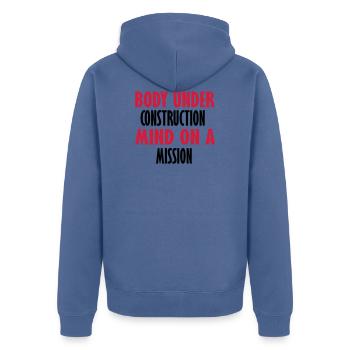 esprit sur une mission - Veste à capuche bio Premium Unisexe - bleu pigeon - Dos - Nico (187cm)