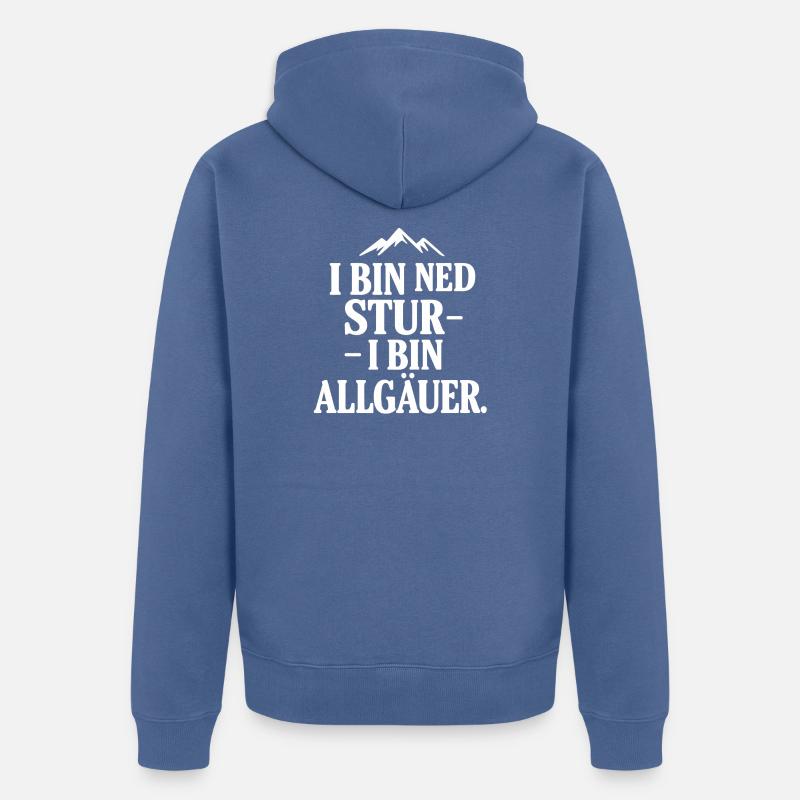 Fierté du dialecte de l’Allgäu - Veste à capuche bio Premium Unisexe - bleu pigeon