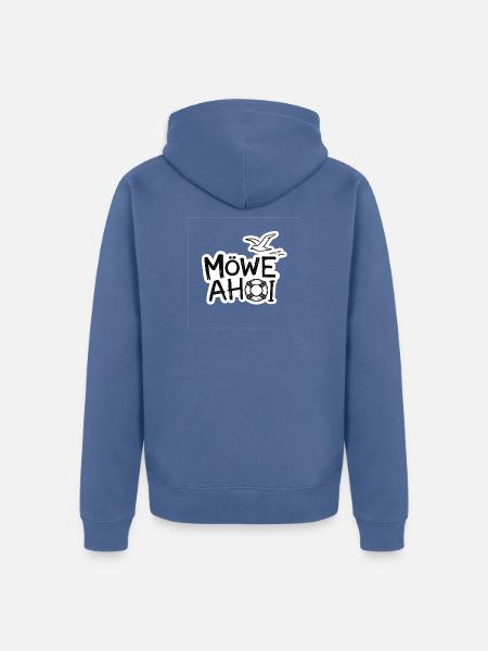 Möwe Ahoy Nautik Sticker - Unisex Premium Bio Zip Hoodie - Taubenblau