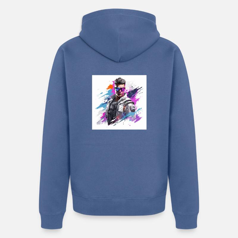 Art du jeu - Veste à capuche bio Premium Unisexe - bleu pigeon