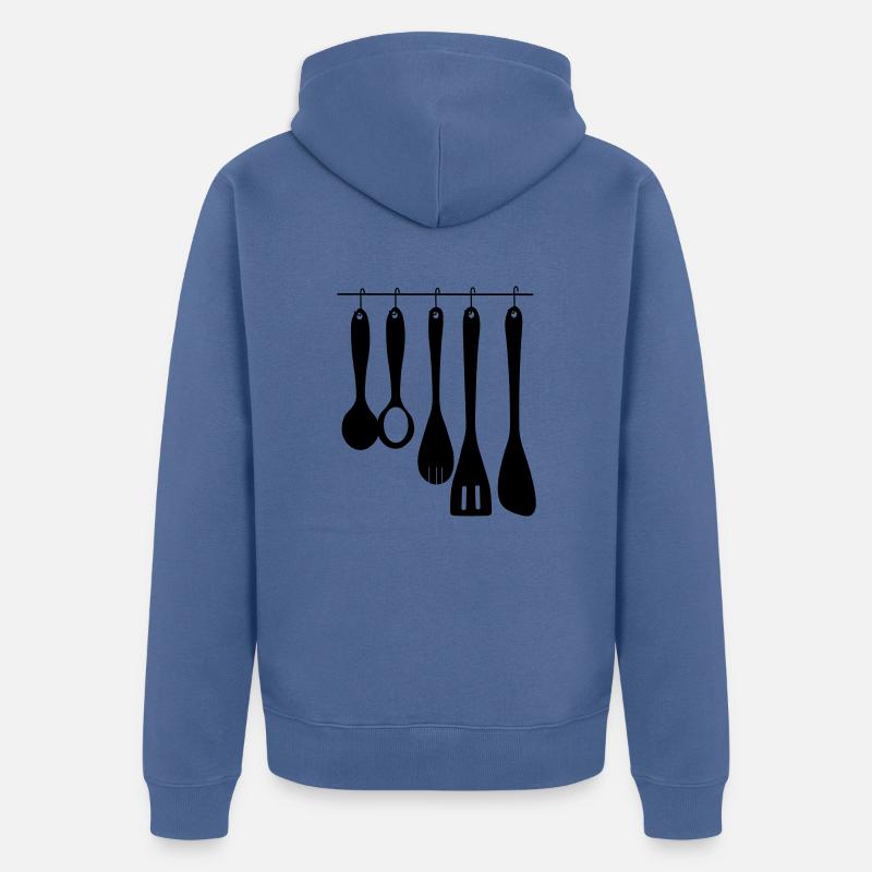 Outils de cuisine - Veste à capuche bio Premium Unisexe - bleu pigeon