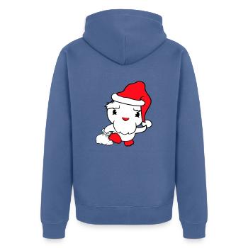 Ente Weihnachtsmann Geschenke Weihnachten Nikolaus - Unisex Premium Bio Zip Hoodie - Taubenblau - Hinten - Nico (187cm)