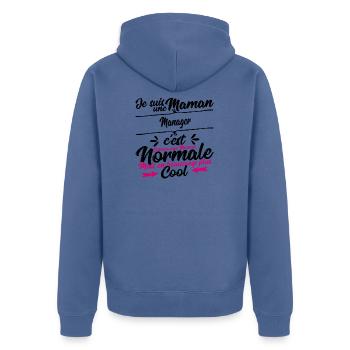 Maman Manager cadeau - Veste à capuche bio Premium Unisexe - bleu pigeon - Dos - Nico (187cm)