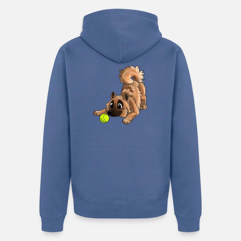 Le plus mignon Eurasier - Veste à capuche bio Premium Unisexe - bleu pigeon