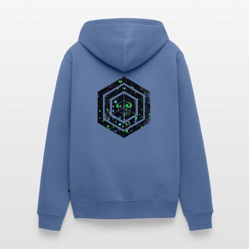Codage géométrique du programmeur de programmation hexagonale Veste à capuche bio Premium Unisexe