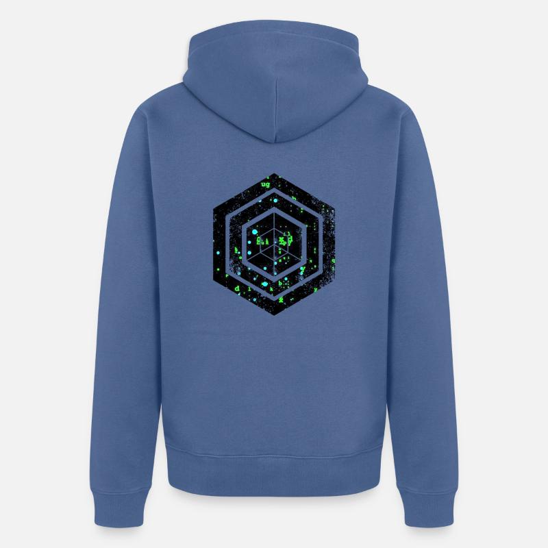 Hexagon-Programmierung Programmierer Codierung geometrisch - Unisex Premium Bio Zip Hoodie - Taubenblau