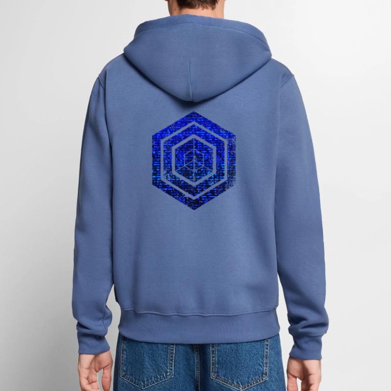 Hexagon-Programmierung Programmierer Codierung geometrisch Unisex Premium Bio Zip Hoodie