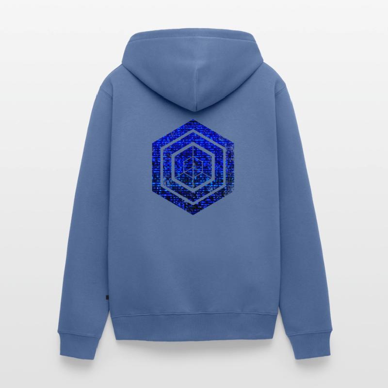 Hexagon-Programmierung Programmierer Codierung geometrisch Unisex Premium Bio Zip Hoodie
