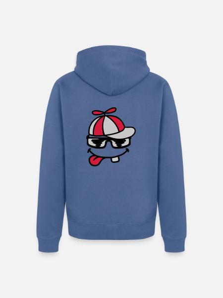 Comic Face Propeller Cap Éolienne - Veste à capuche bio Premium Unisexe - bleu pigeon