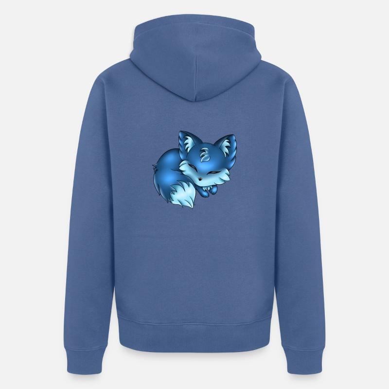 Renard endormi - Veste à capuche bio Premium Unisexe - bleu pigeon