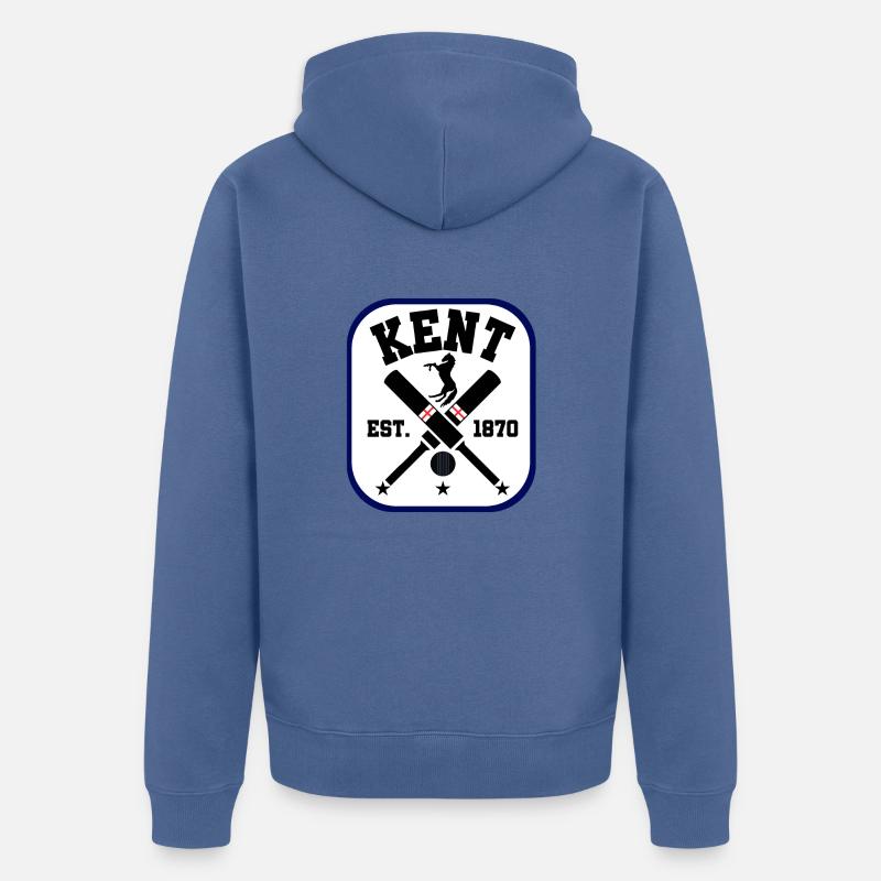 Cricket du comté de Kent - Veste à capuche bio Premium Unisexe - bleu pigeon