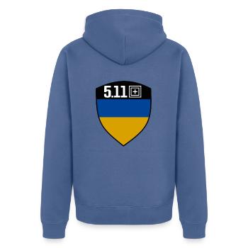 Ukraine 5.11 - Veste à capuche bio Premium Unisexe - bleu pigeon - Dos - Nico (187cm)