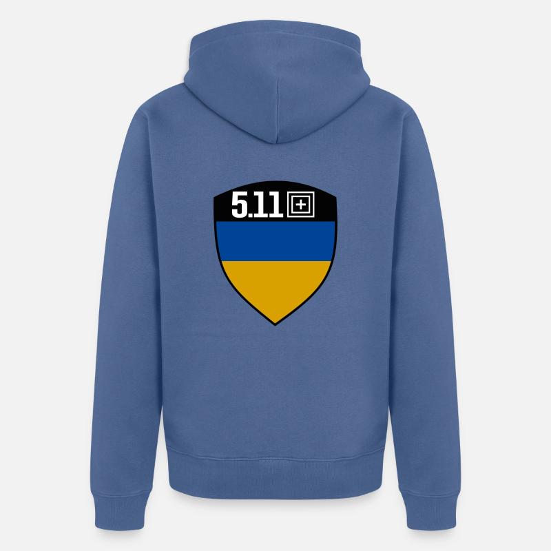 Ukraine 5,11 - Unisex Premium Bio Zip Hoodie - Taubenblau