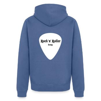 Plectre Grand Blanc - Veste à capuche bio Premium Unisexe - bleu pigeon - Dos - Nico (187cm)