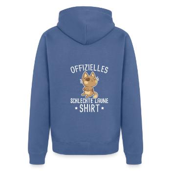 Schlechte Laune Spruch Humor Geschenkidee - Unisex Premium Bio Zip Hoodie - Taubenblau - Hinten - Nico (187cm)