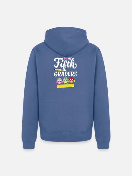 Liebe meine fünfte - Unisex Premium Bio Zip Hoodie - Taubenblau