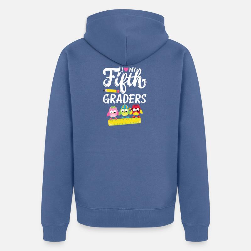 Aime mon cinquième - Veste à capuche bio Premium Unisexe - bleu pigeon
