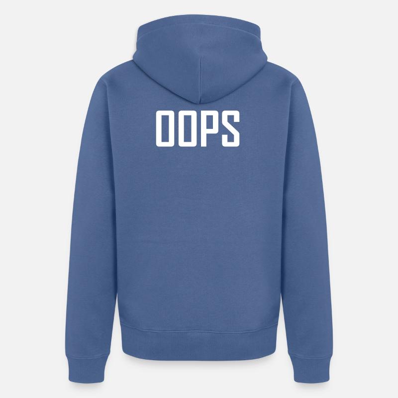 oops - Unisex Premium Bio Zip Hoodie - Taubenblau