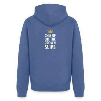 Chin Up gift for Princess - Unisex Premium Organic Zip Hoodie - stone blue - Back - Nico (187cm)