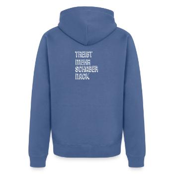 Treibt mehr Schabernack - Party Geschenk T-Shirts - Unisex Premium Bio Zip Hoodie - Taubenblau - Hinten - Nico (187cm)